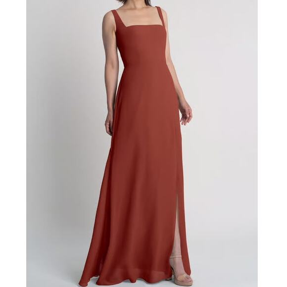 NEW Jenny Yoo Jenna Luxe Chiffon Bridesmaid Evening Dress Sz 4 Special Occasion - Picture 1 of 11